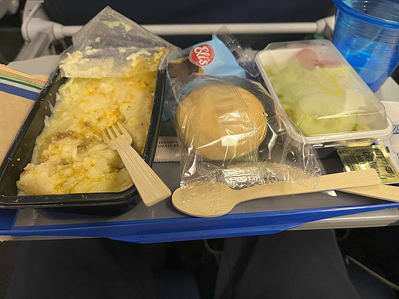 Meal on the flight to London