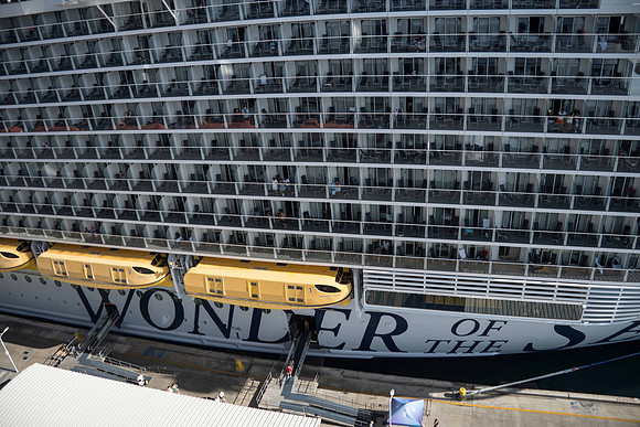 Wonder of the Seas docked next to us at Nassau