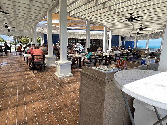 Ocean House yacht club restaurant on Ocean Cay