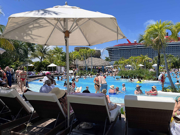 a big pool at the cruise terminal