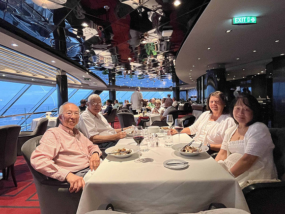 Dinner at the yacht club restaurant