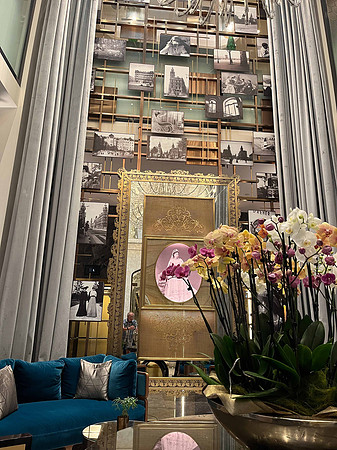 At the hotel lobby