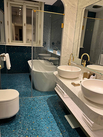 Our first hotel room shower was clogged.   Moved to a upgraded room