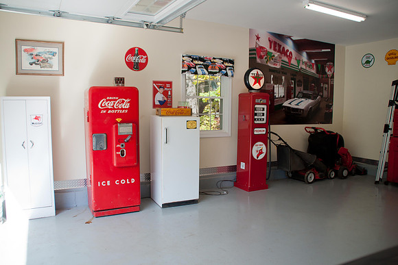 Antique frig and gas pump