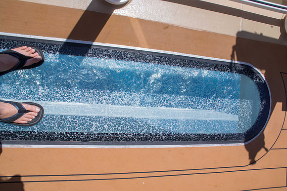 Glass floor above the ocean