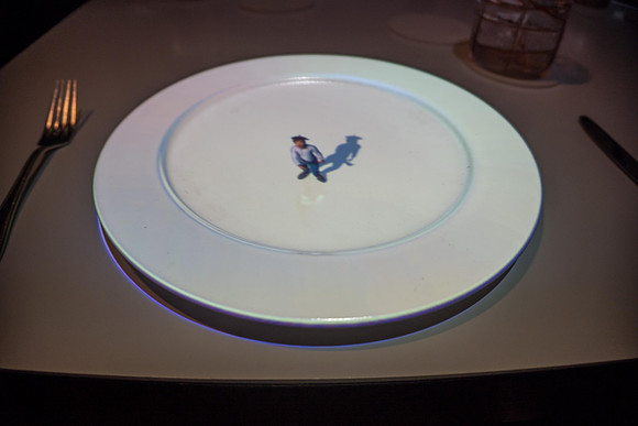 Animation projected onto the plate before each course was served, cute